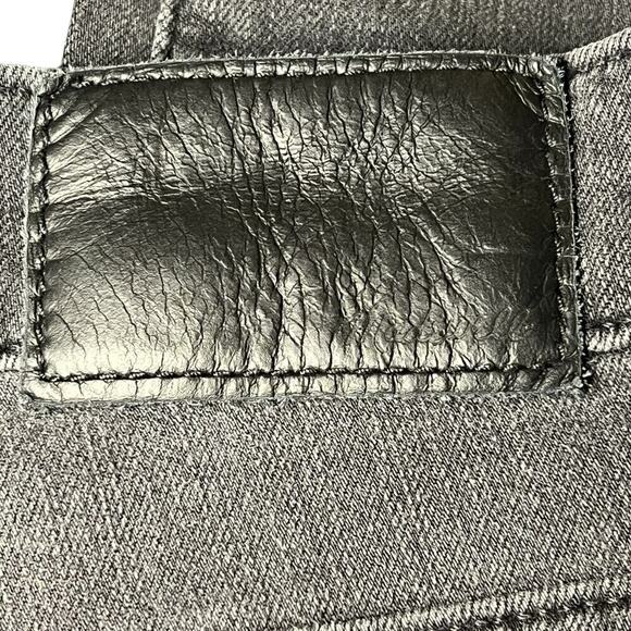 Madewell Jeans Womens 26 Black Skinny Ankle Raw Hem Mid Rise Black Denim Stretch - Picture 7 of 8